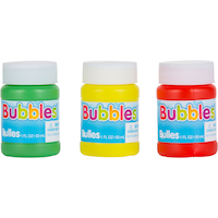 Mini Bubbles, Green/Yellow/Red, 6-pk, Ages 3+, for Birthday/Easter/Party Favour Front_Flat