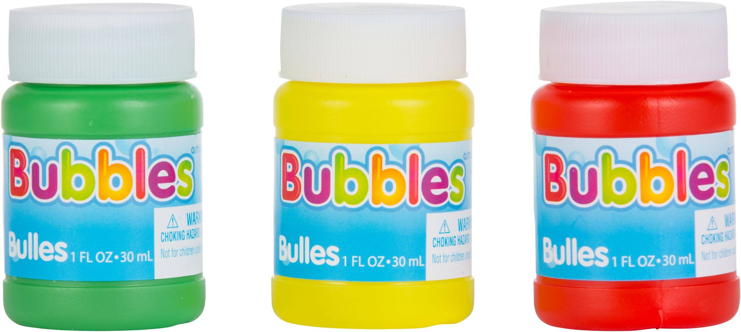 Mini Bubbles, Green/Yellow/Red, 6-pk, Ages 3+, for Birthday/Easter/Party Favour Front_Flat