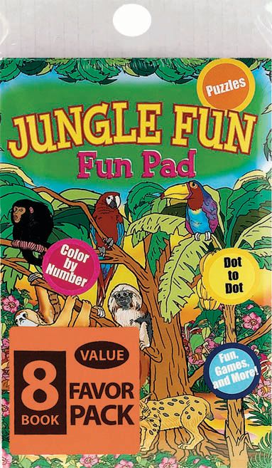 Jungle Animal Fun Activity Pads, 8-pc Front_Flat