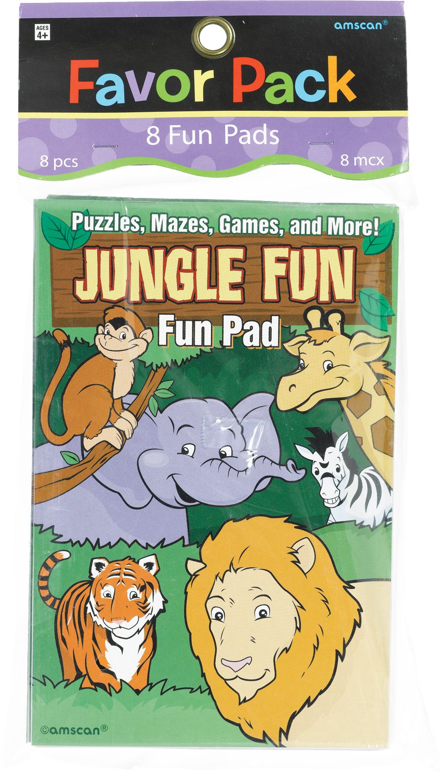 Jungle Animal Fun Activity Pads, 8-pc Front_Flat