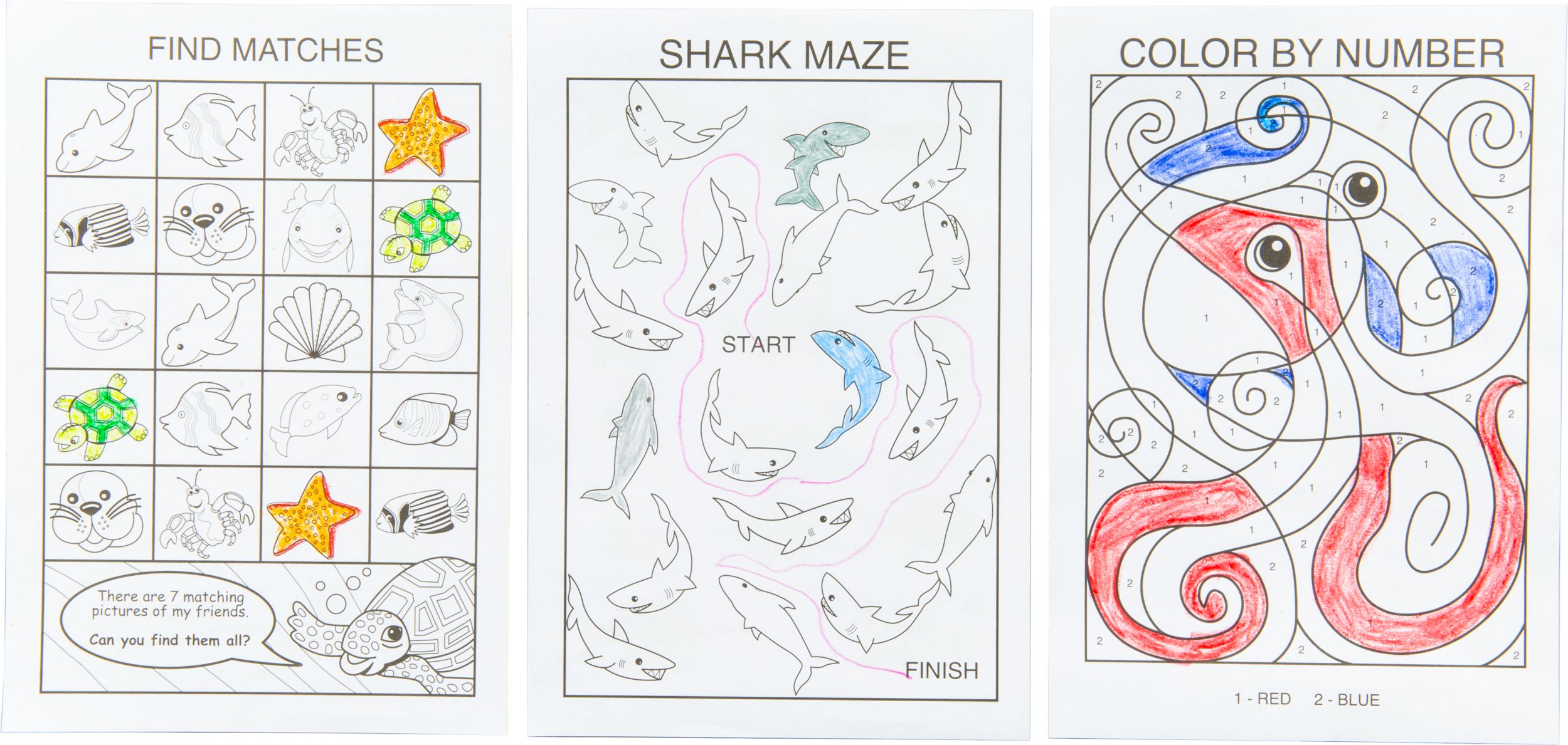 Under the Sea Fun Activity Pads, 8-pc Overhead_Flat