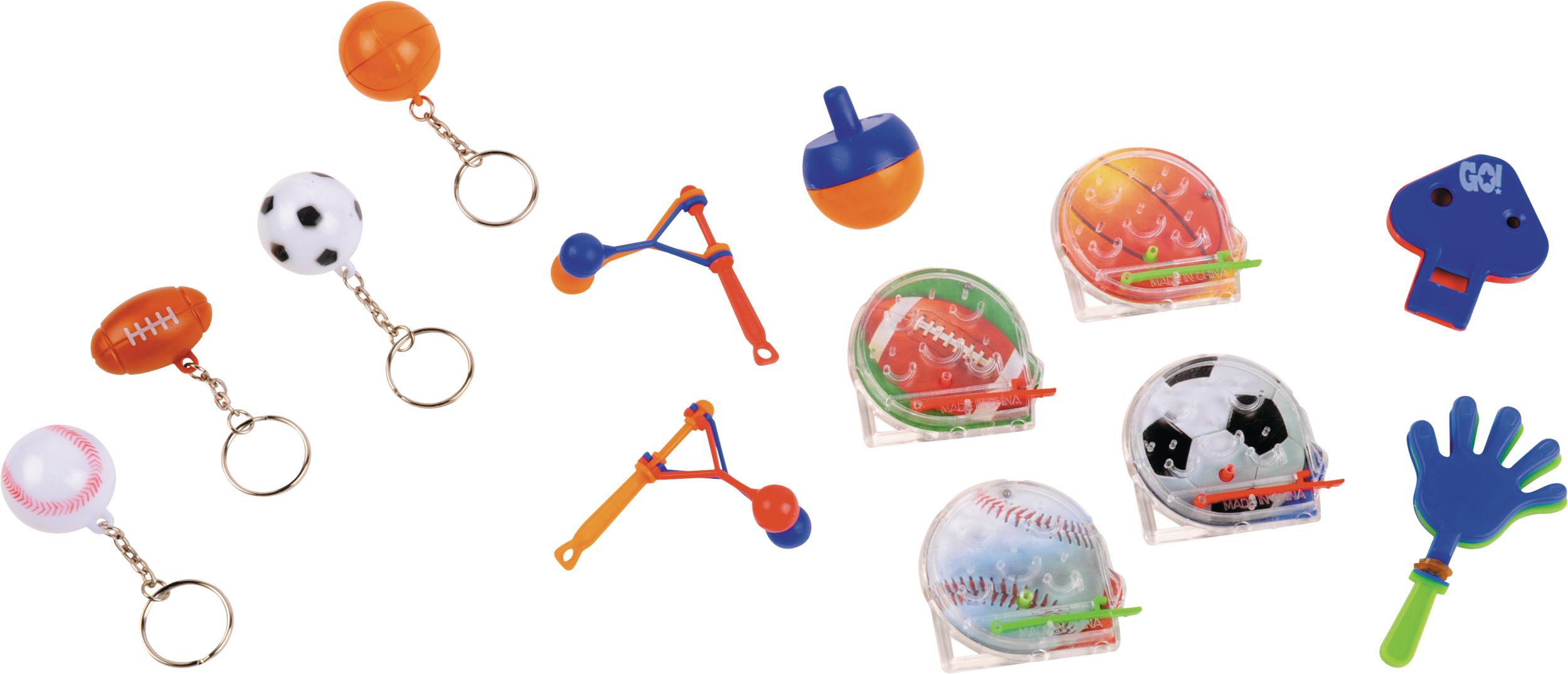Soccer/Baseball/Football/Basketball Mega Mix Party Favour Pack, Blue/Orange/White, 48-pk, for Birthday/Sports/Party Favour Composite_or_Mixed