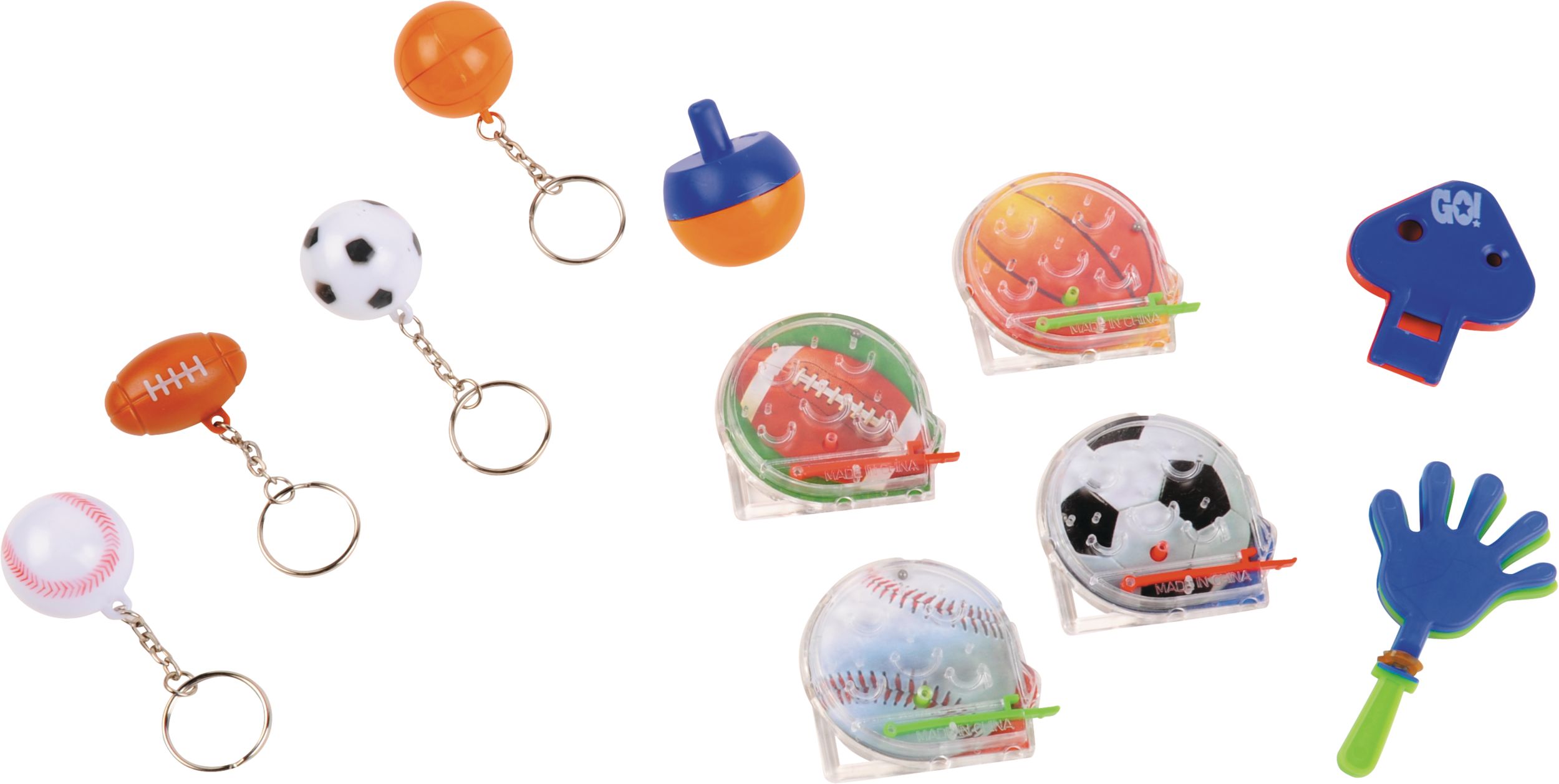 Soccer/Baseball/Football/Basketball Mega Mix Party Favour Pack, Blue/Orange/White, 48-pk, for Birthday/Sports/Party Favour Composite_or_Mixed