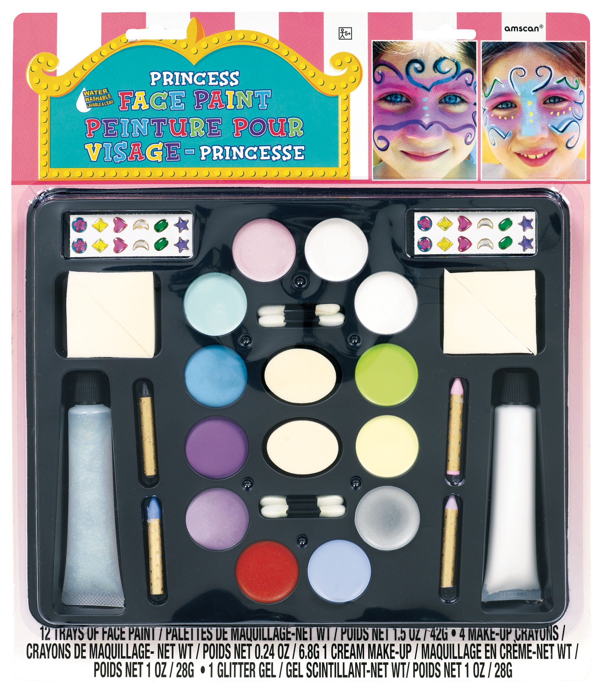 Kits de peintures Face 12 couleurs Maquillage pour le visage pour Enfants  Lavable Non