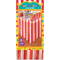 Red & White Striped Table Skirt Front_Flat