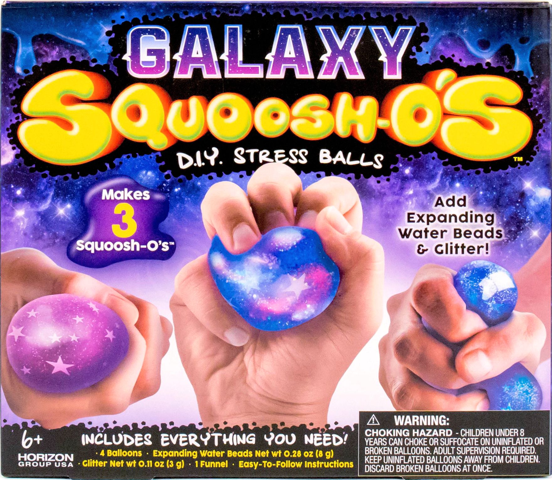 Galaxy Squoosh-o's DIY Stress Balls Craft Kit, 7-pc Front_Flat