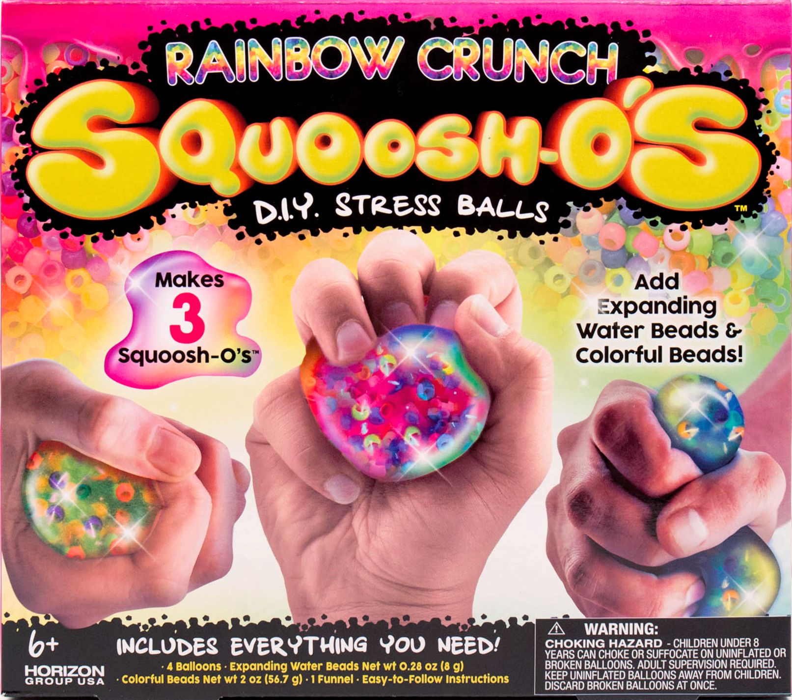 Rainbow Crunch Squoosh-o's DIY Stress Balls Craft Kit, 7-pc Front_Flat