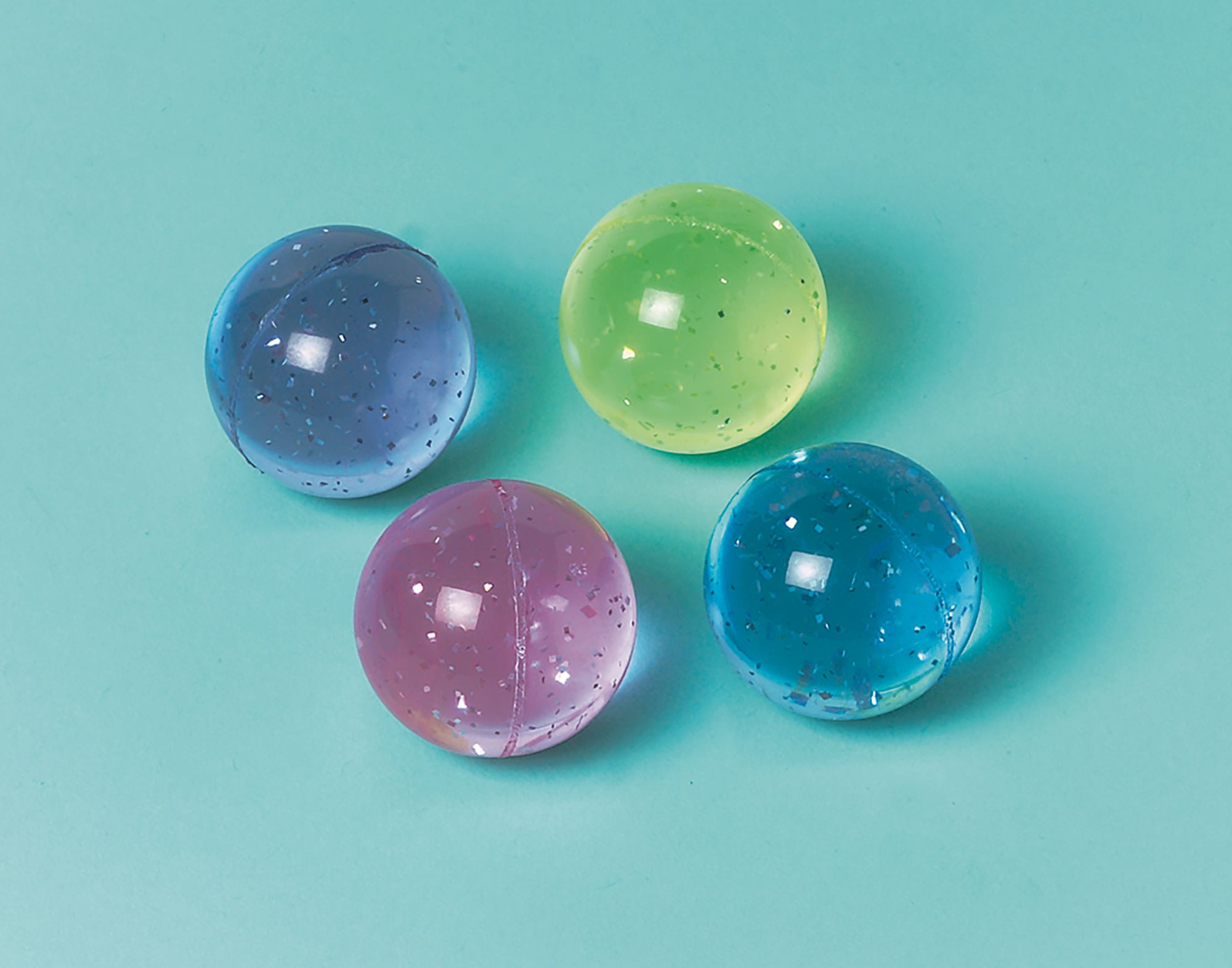 Glitter Bounce Balls, 6-pk Composite_or_Mixed
