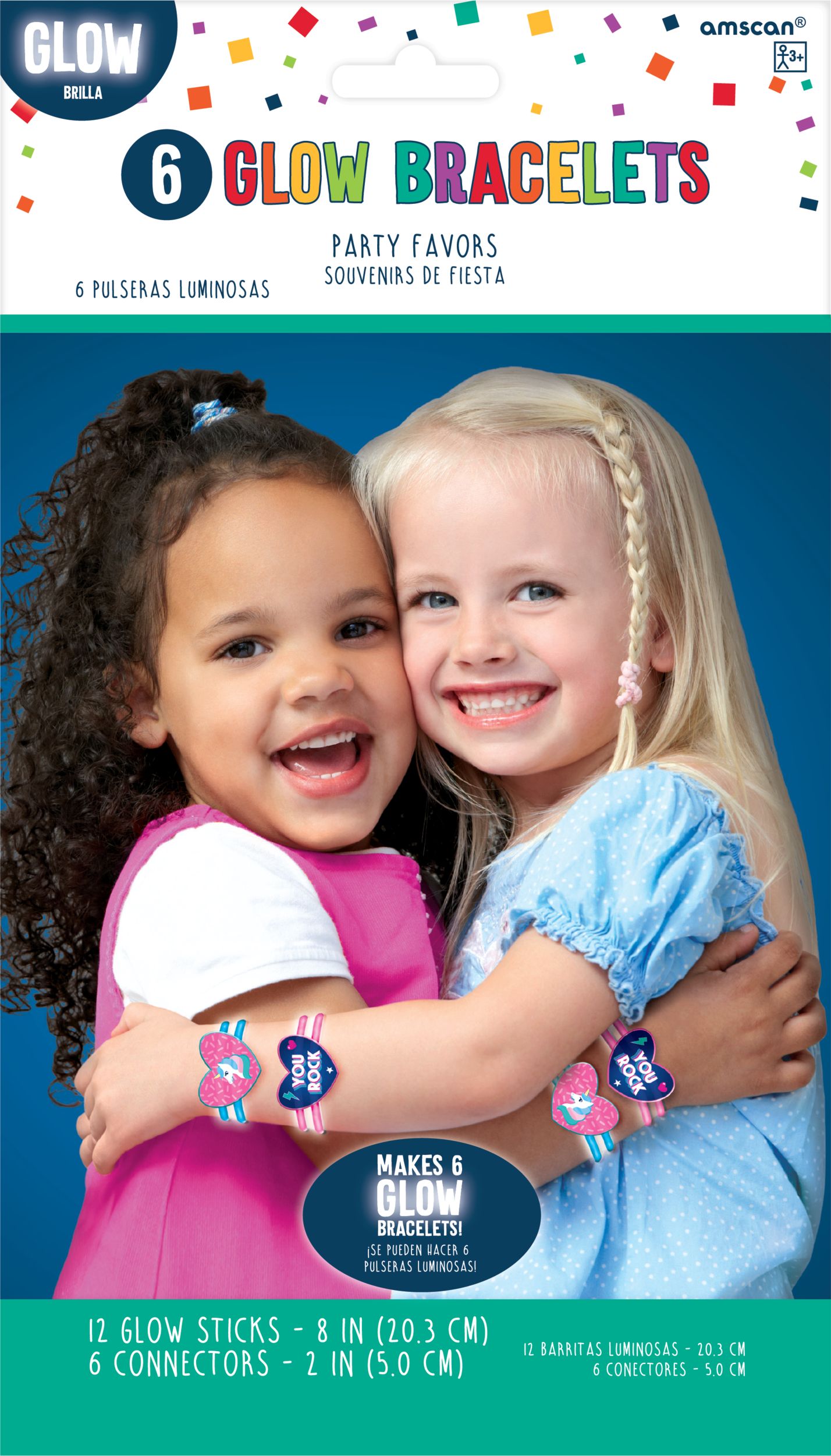 Bracelets luminescents Girls Rule, paq. 6 Front_Flat