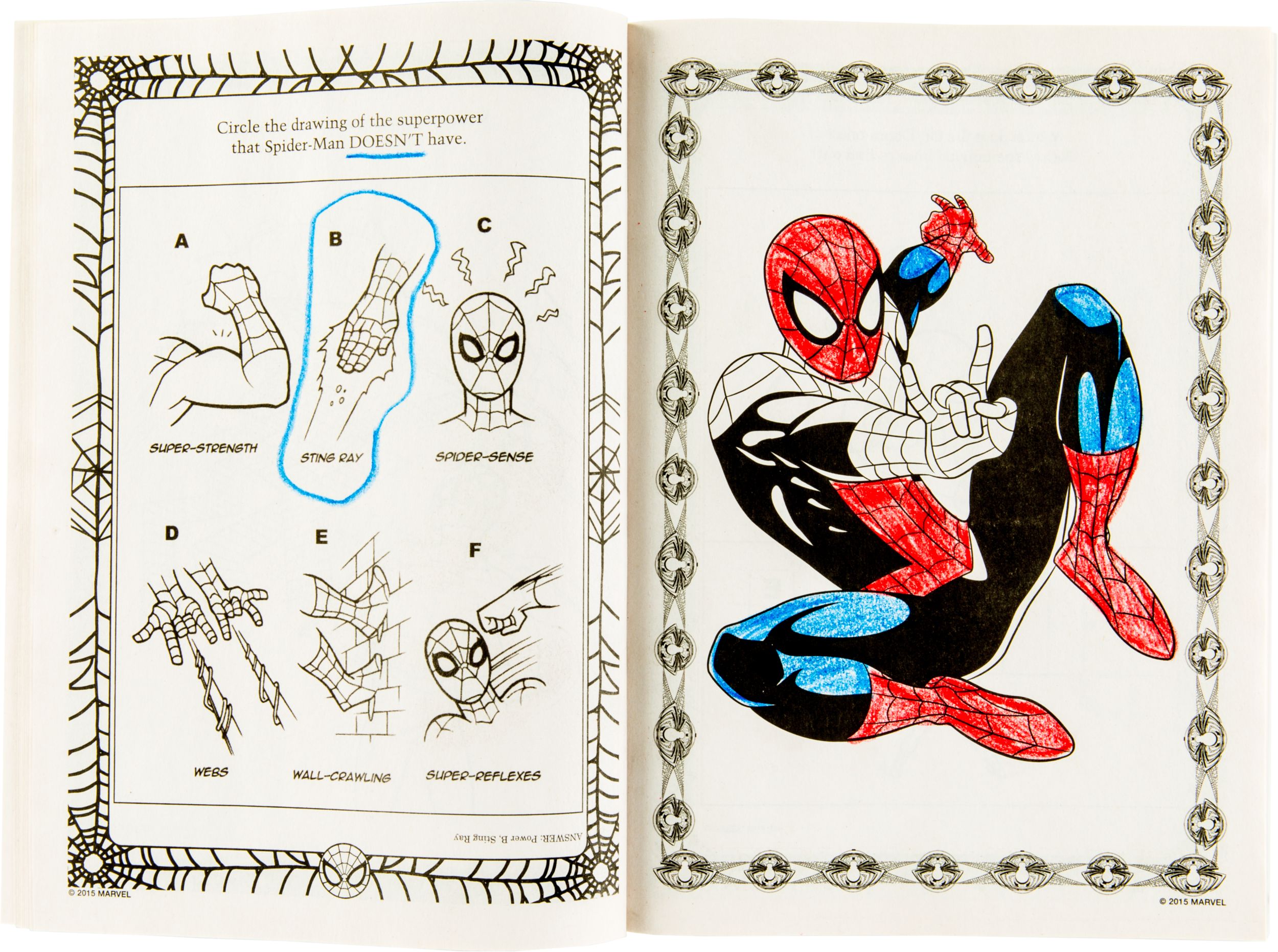 Disney Marvel Spider-Man Colouring & Activity Book, Black/White, 32 Pages, Ages 4+, for Arts & Crafts/Birthday Favour Composite_or_Mixed