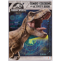 Jurassic World Colouring & Activity Book, Black/White, 32 Pages, Ages 4+, for Arts & Crafts/Birthday Favour Front_Flat