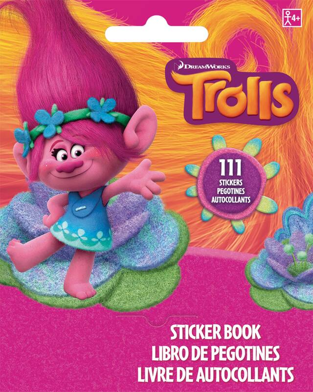 Livre d'autocollants Les Trolls, 111 pièces Front_Flat