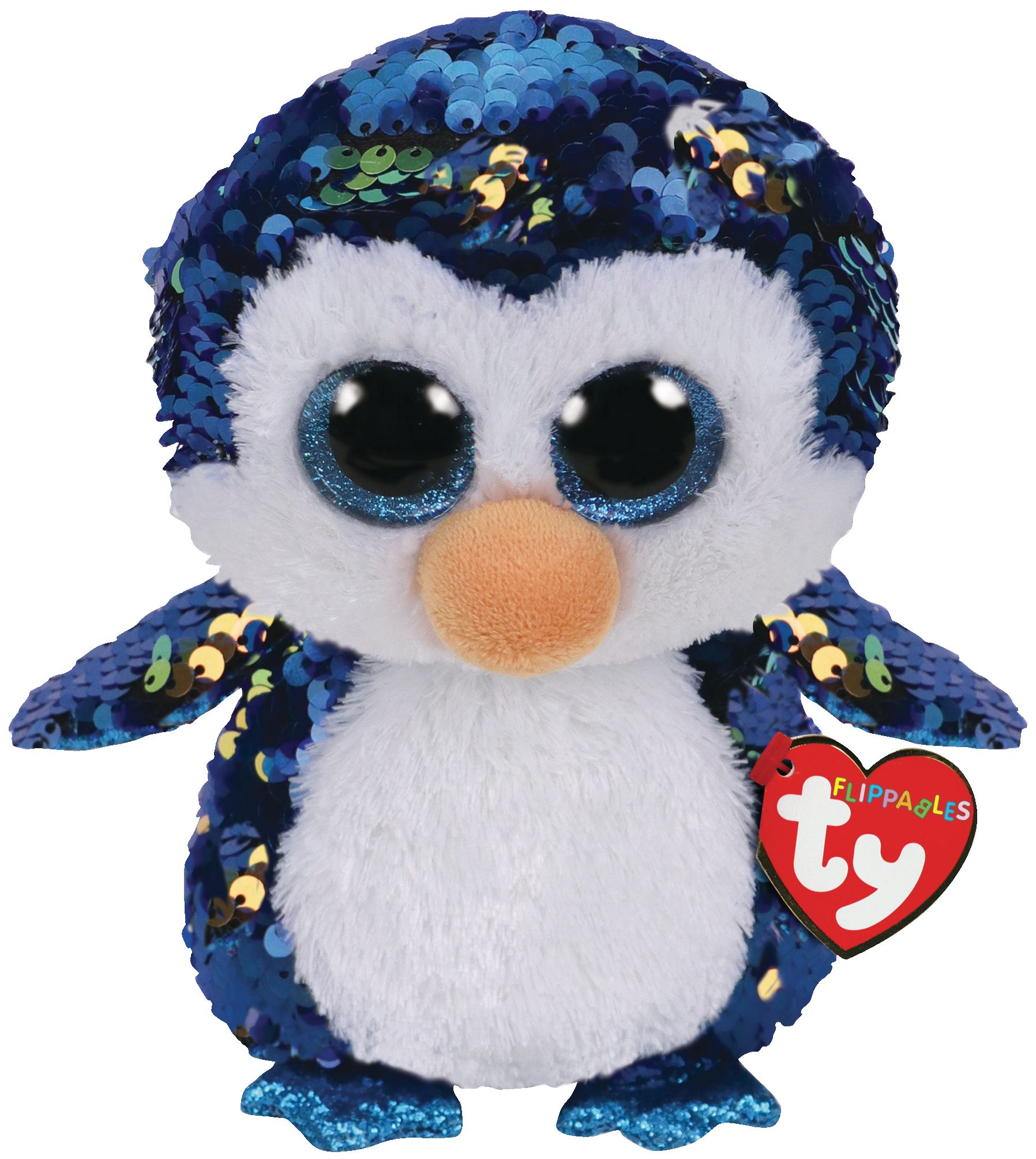 TY Payton Flippables Penguin Plush Front_Flat