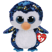 TY Payton Flippables Penguin Plush Front_Flat