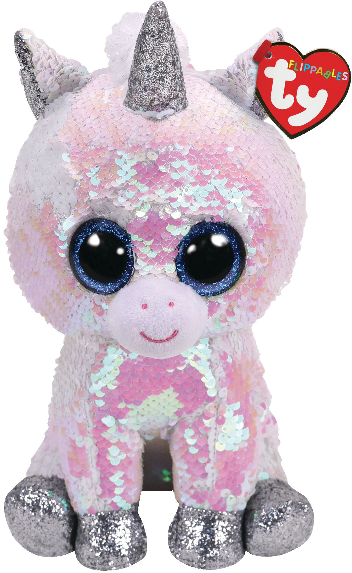 TY Diamond Flippables Unicorn Plush Front_Flat