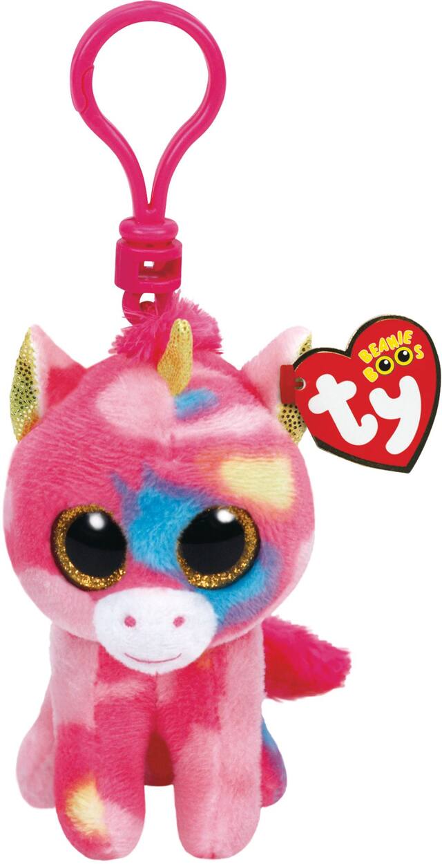 TY Clip-On Fantasia Beanie Boo Unicorn Plush Front_Flat