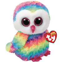 Peluche Owen le hibou Ty Beanie Boo Front_Angled_Right