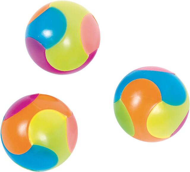 Neon Puzzle Balls, 12-pk Overhead_Flat