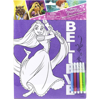 Glitter Rapunzel Colouring Sheet with Markers Front_Flat