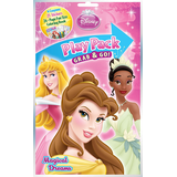 Disney Princess Once Upon A Time Colouring & Activity Book with Crayons & Stickers, Black/White, 24 Pages, Ages 4+, for Arts & Crafts/Birthday Favour Front_Flat