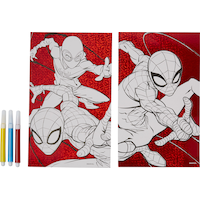 Red Metallic Spiderman 3 Colouring Poster with Markers, 2-pk Front_Flat
