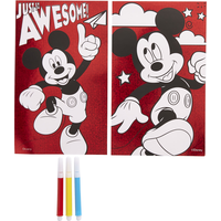 Red Prismatic Mickey Mouse Coloring Posters with Markers, 2-pk Overhead_Flat