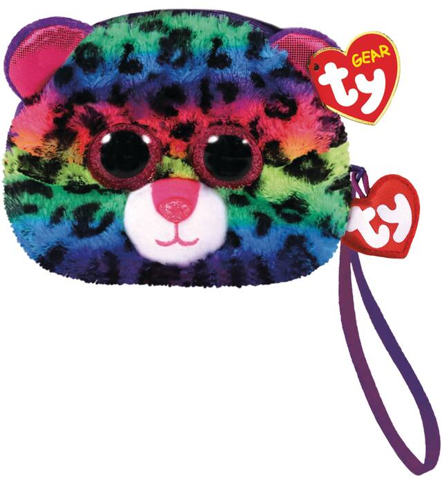 TY Dotty the Leopard Plush Wristlet Front_Flat
