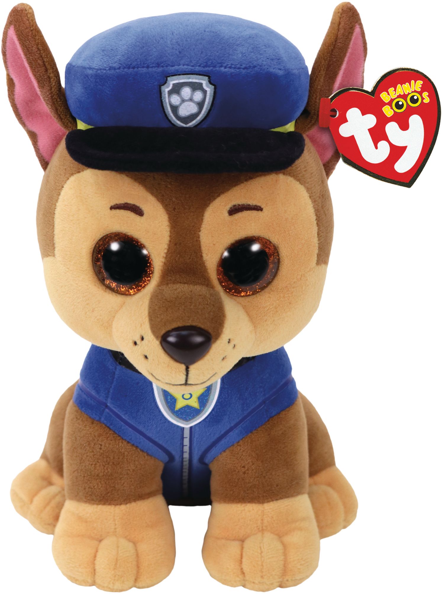 TY PAW Patrol Chase Beanie Boo Shepard Plush Front_Flat