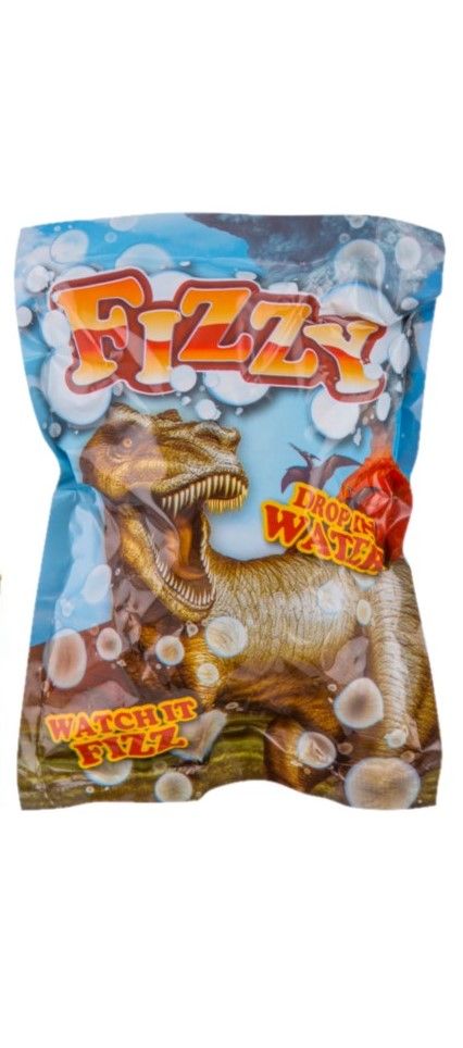 Dinosaur Fizzing Egg with Secret Figurine, White, for Birthday/Party Favour Front_Flat