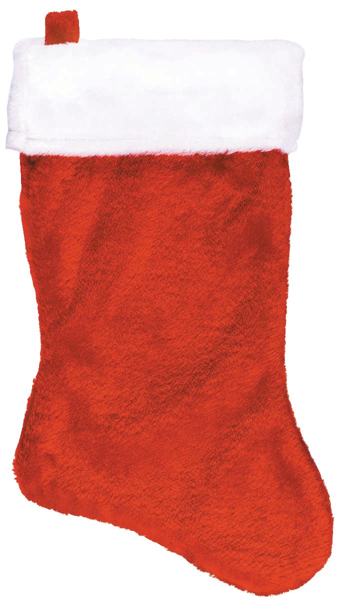 Plush Christmas Stocking, 18-in Front_Flat