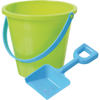 Sand Pail & Shovel Toy, Multi-Coloured, for Summer/Beach Activities Front_Angled_Left