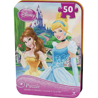 Disney Princess Belle & Cinderella Puzzle Tin, 48-pc Front_Angled_Left