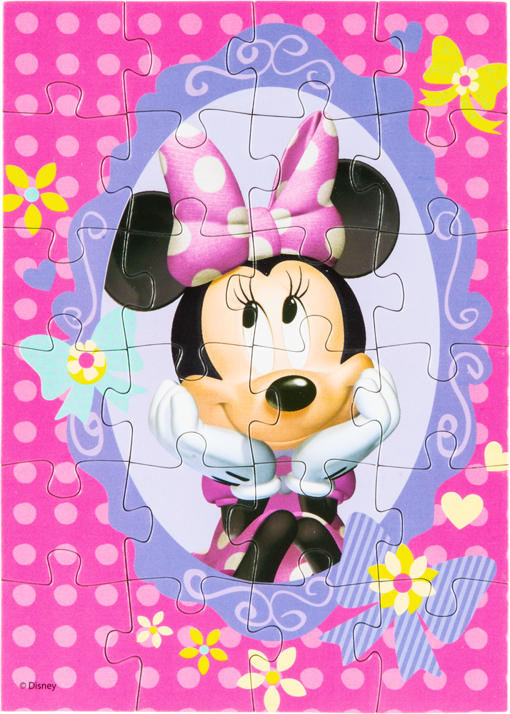 Minnie Mouse, Puzzle de 24 pièces, jouets Disney Junior Minnie Mouse,  cadeaux Disney, jouets rétro Disney, pour les enfants à partir de 4 ans 