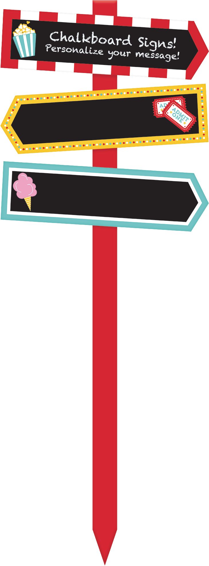 Carnival Chalkboard Yard Stake Front_Flat