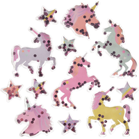 Sparkling Unicorn Confetti Shake Stickers Front_Flat