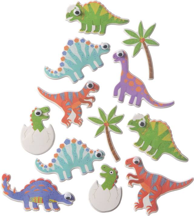 Autocollants dinosaures en relief Front_Flat
