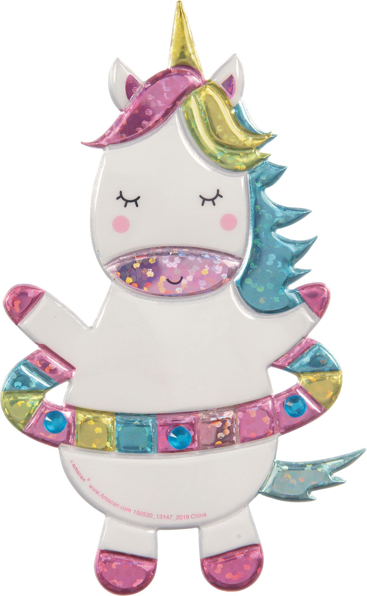 Hula Hoop Unicorn Sticker, 3-pk Front_Flat