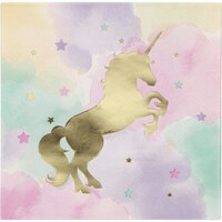 Serviettes de table Licorne scintillante, paq. 16 Front_Flat
