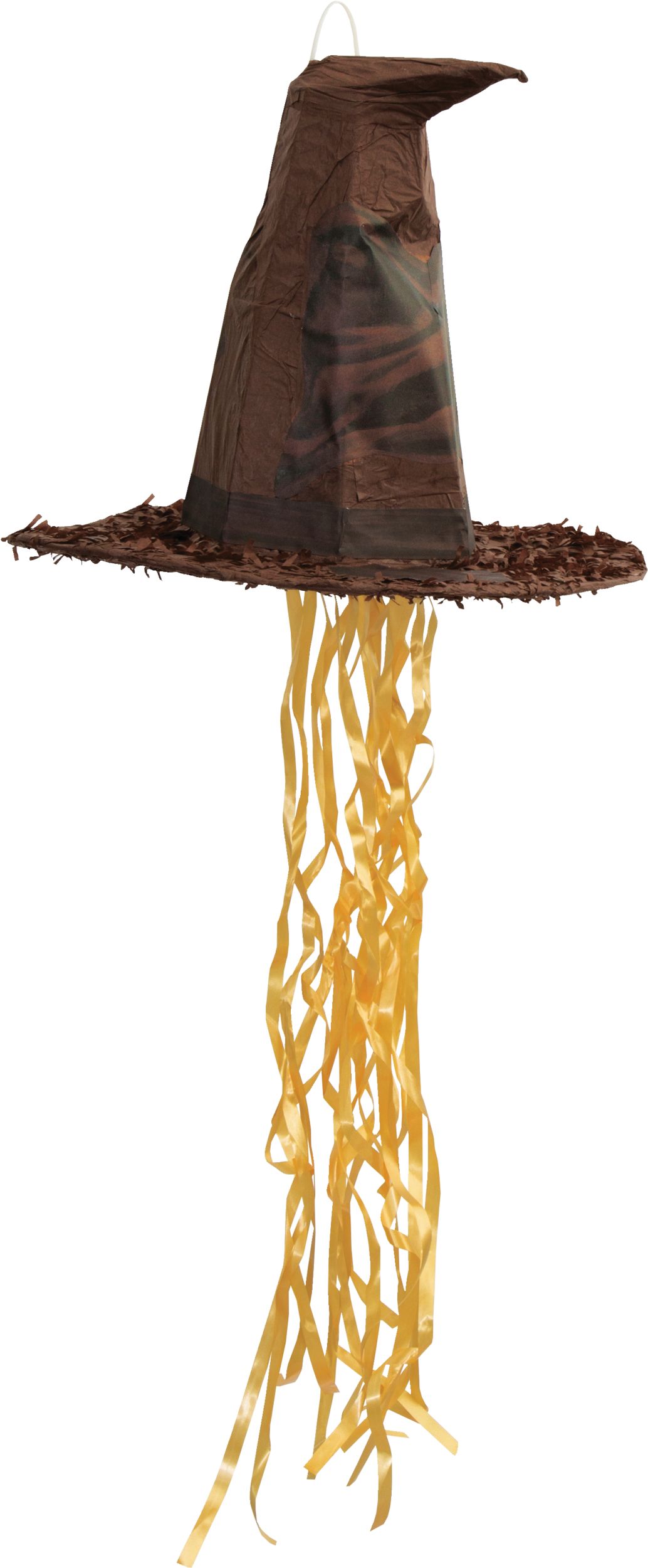 Harry Potter Sorting Wizard Hat Pinata Hanging Pull String Decoration, Brown, 18-in, Holds 2lb of Pinata Filler, for Birthday Parties Front_Flat