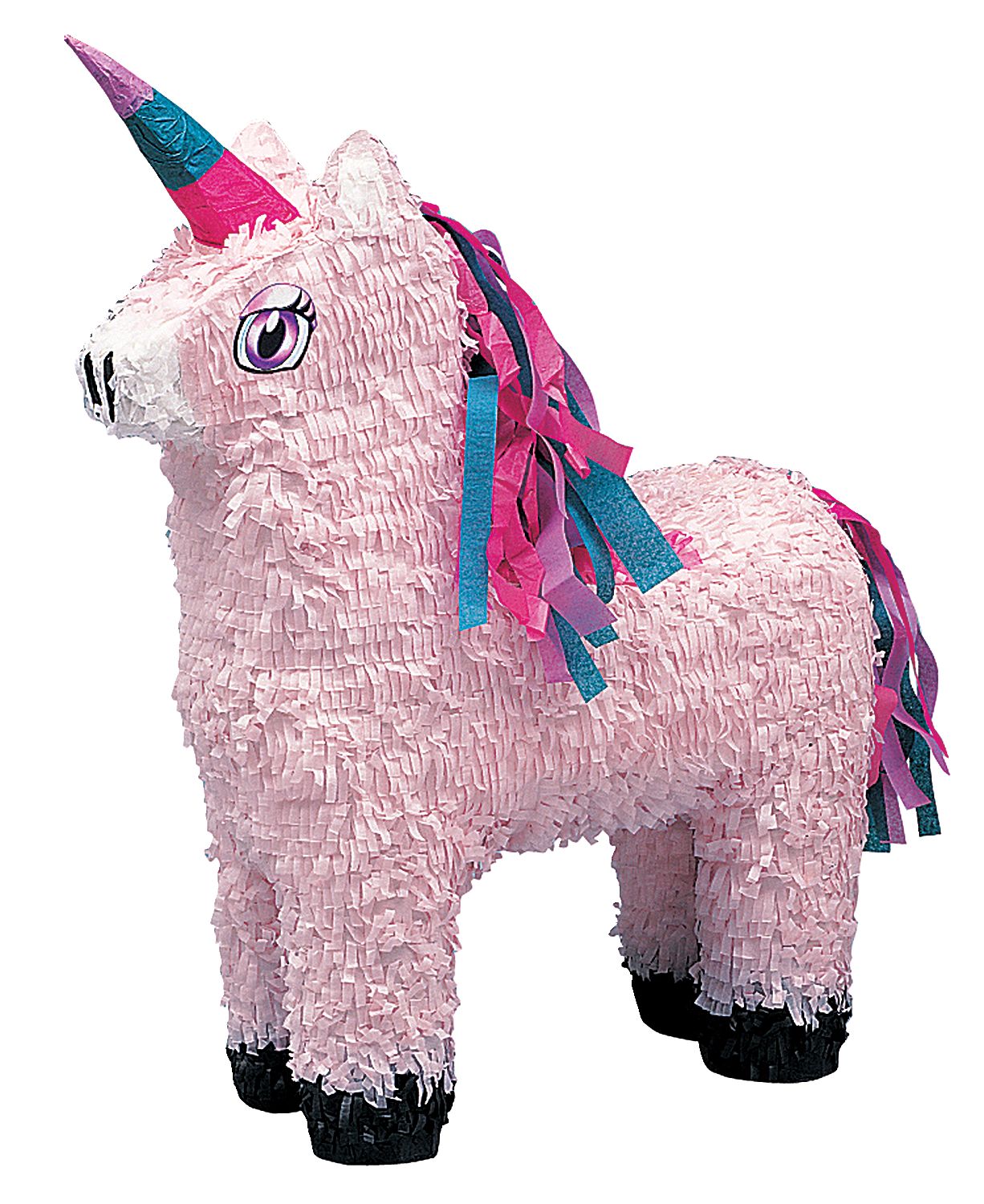 Unicorn Pinata Hanging Decoration, Pink, 13-in, Holds 2lb of Pinata Filler, for Birthday Parties Front_Angled_Left