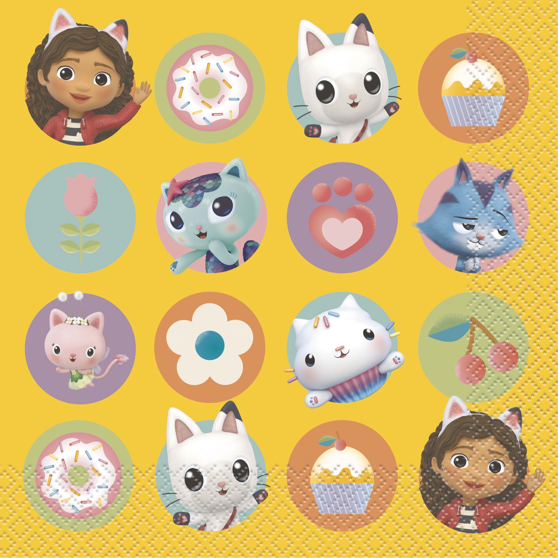 Serviettes de table Gabby et la maison magique d’Unique, paq.&nbsp;16 Overhead_Flat