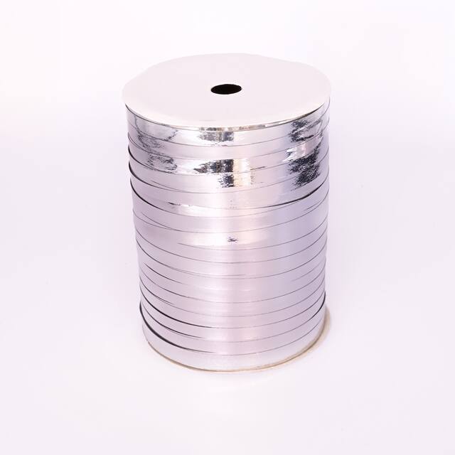 Gift Wrapping Ribbon Spool, Silver, 200-ft, for Graduation/Birthday/Wedding Front_Elevated