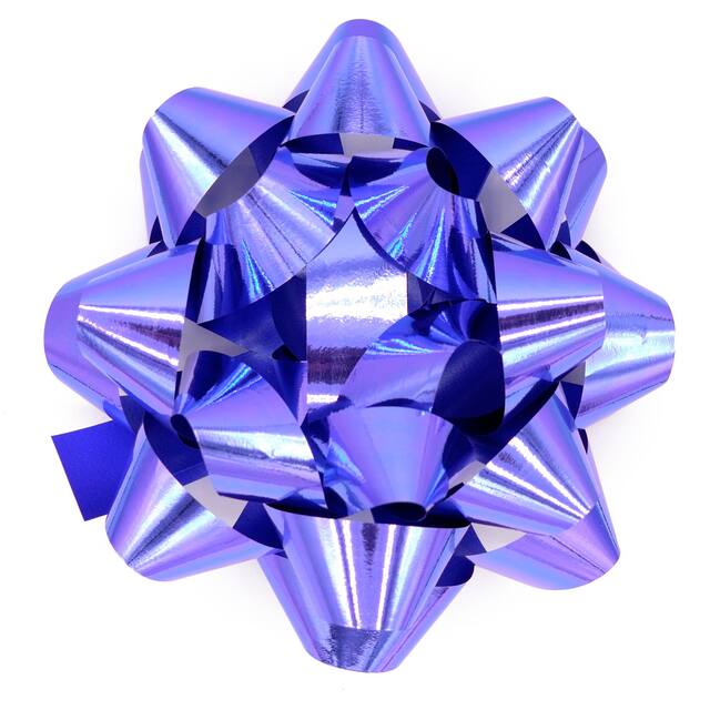 Gift Wrapping Bow, Blue, 9-in, for Graduation/Birthday/Easter Overhead_Flat