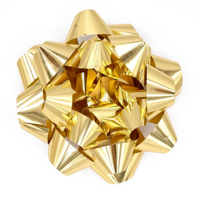 Gift Wrapping Bow, Gold, 9-in, for Graduation/Birthday/Wedding Overhead_Flat