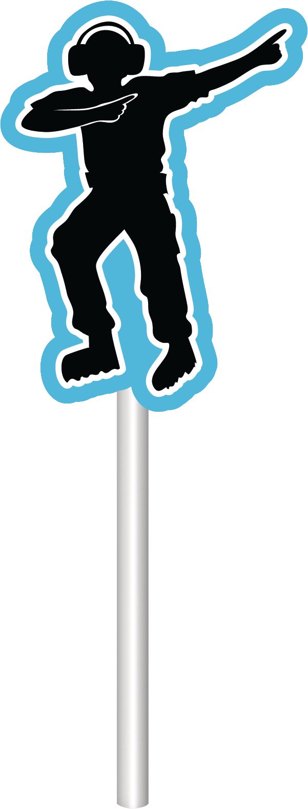 Battle Royal "Eat Sleep Game Repeat" Cupcake Treat Toppers, Blue, 12.25-in, 12-pk, for Birthday Party Front_Flat