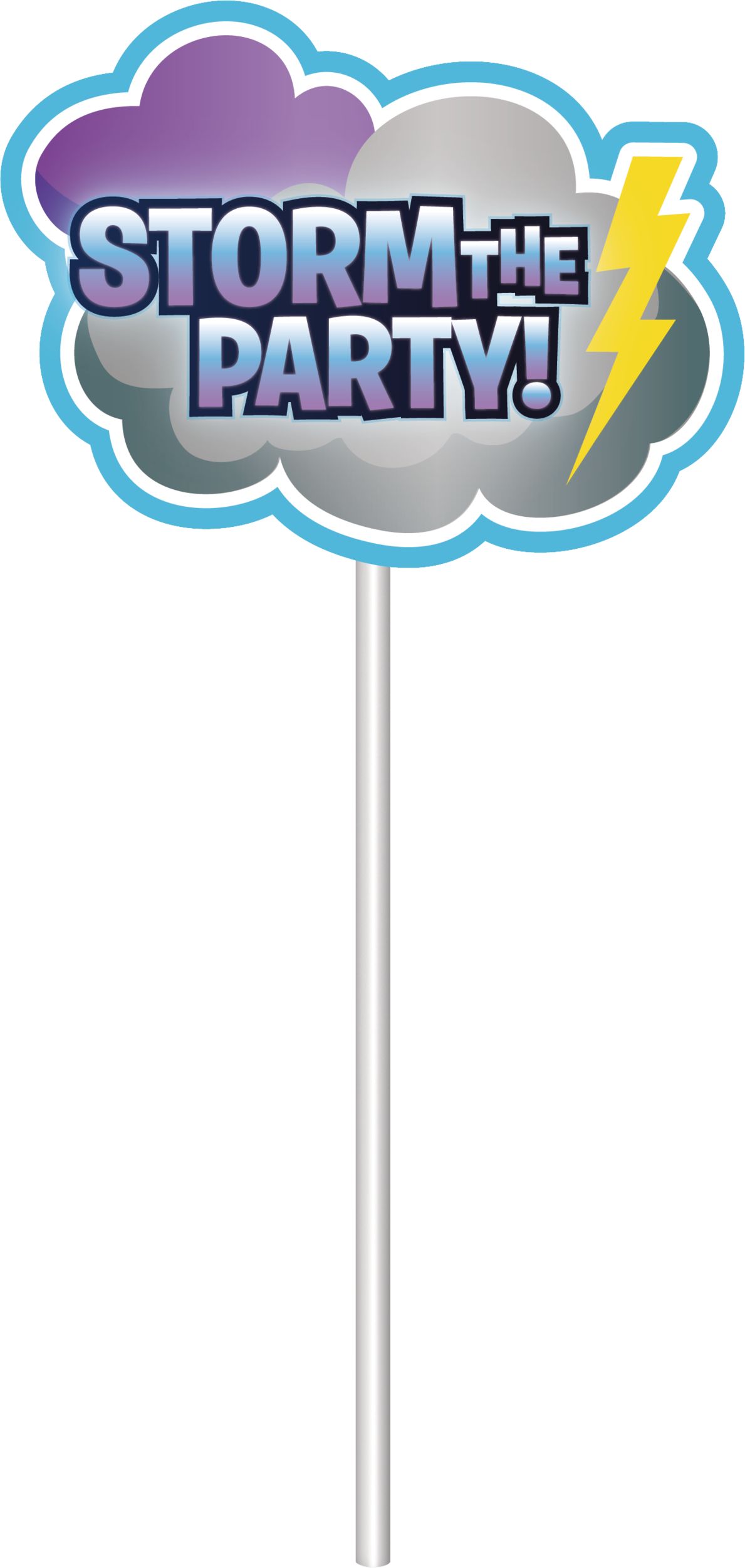Battle Royal "Eat Sleep Game Repeat" Cupcake Treat Toppers, Blue, 12.25-in, 12-pk, for Birthday Party Front_Flat