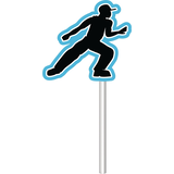 Battle Royal "Eat Sleep Game Repeat" Cupcake Treat Toppers, Blue, 12.25-in, 12-pk, for Birthday Party Front_Flat