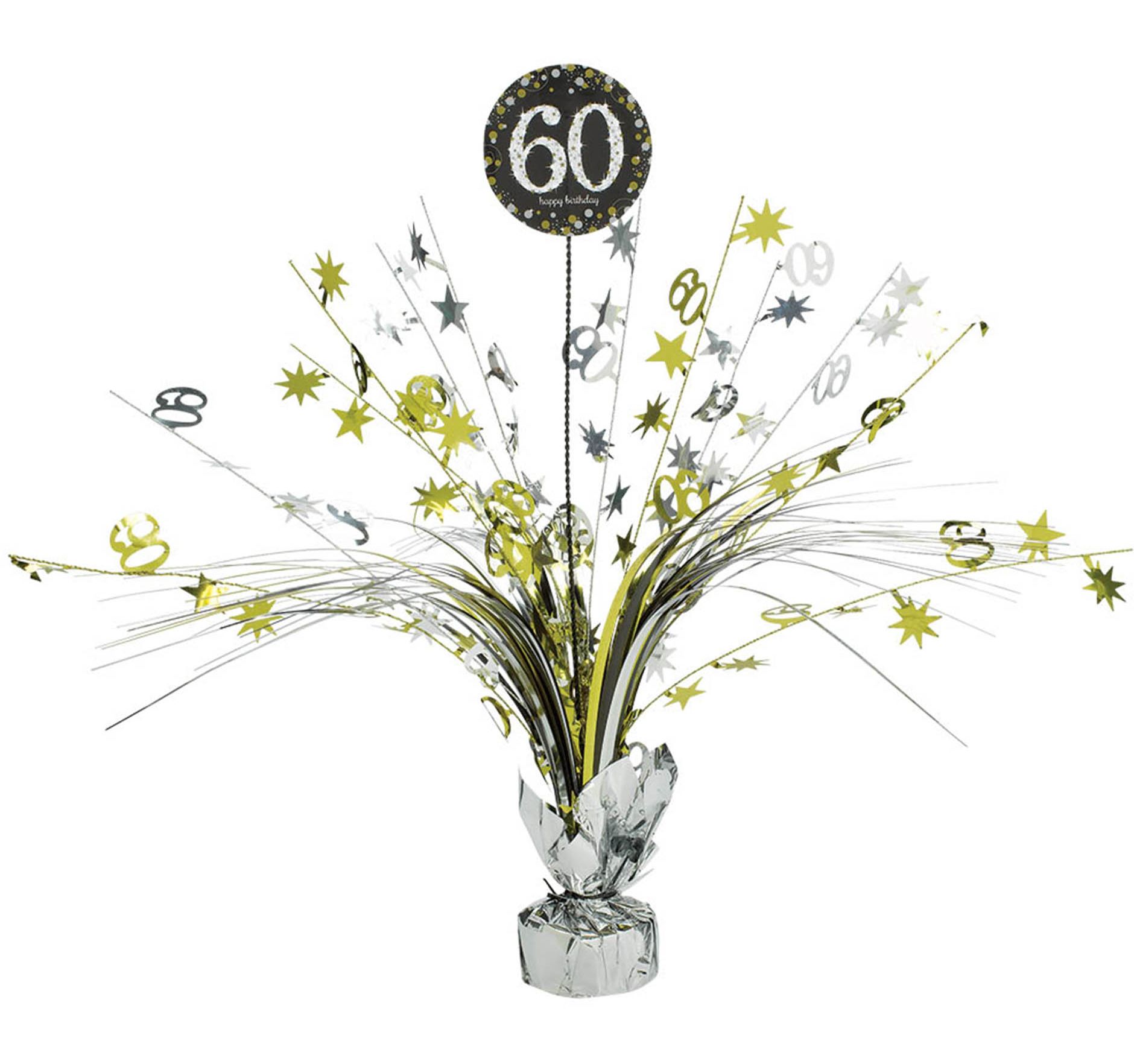 Centre de table fontaine Célébration 60e&nbsp;anniversaire scintillant Front_Flat