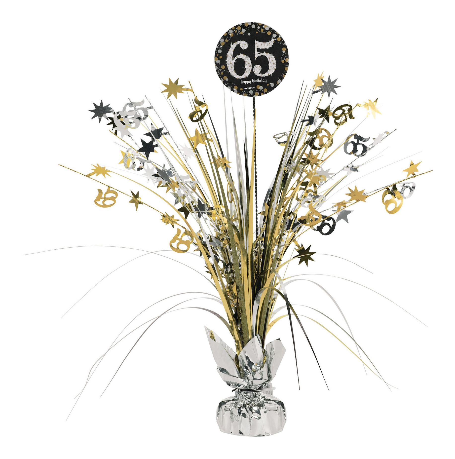 Centre de table en gerbe scintillante 65e&nbsp;anniversaire Front_Flat