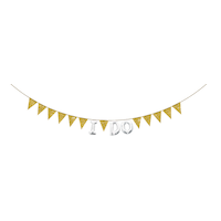 Créez votre propre banderole à fanions étincelante pour anniversaire/mariage/fête prénatale, argent, 20 pi